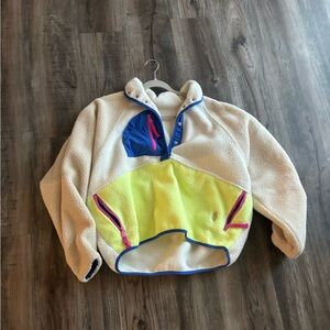 Free people hit the slopes colorblock pull over